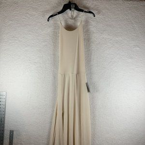 Love By Design Slinky Maxi Dress Womens M Nude Scoop‎ Neck Pullover Stretch 6376